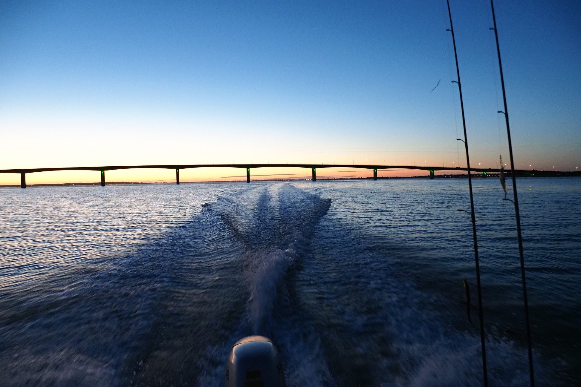 Pont de La Seudre, au couché du soleil